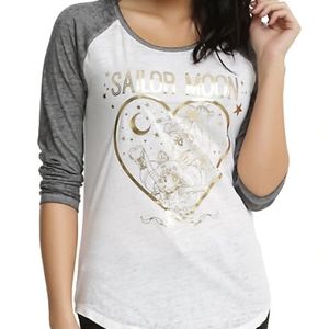 NWT Sailor Moon gold heart raglan